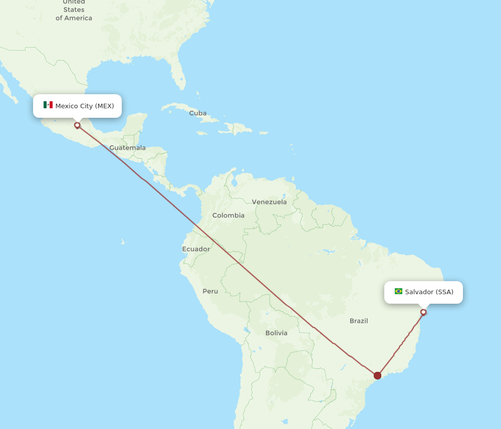 MEX-SSA flight routes
