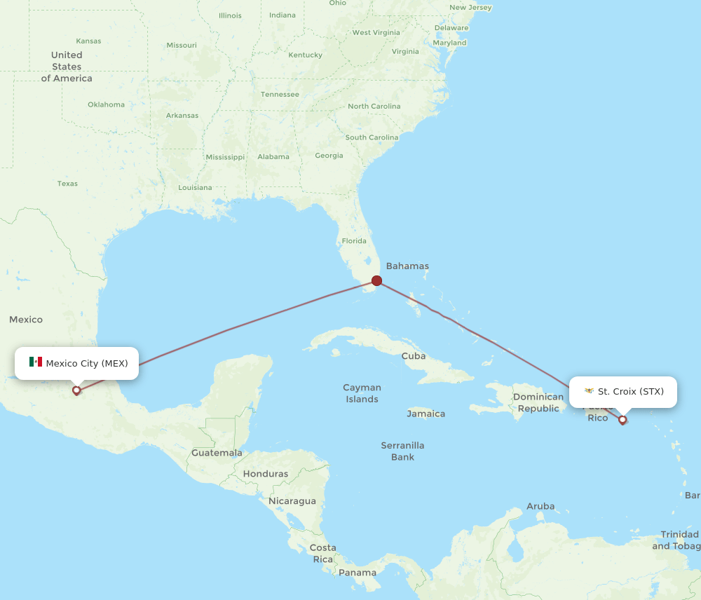 MEX-STX flight routes