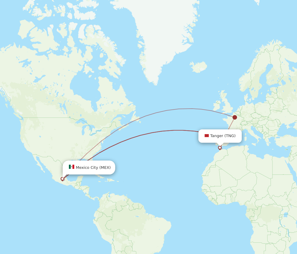 MEX-TNG flight routes