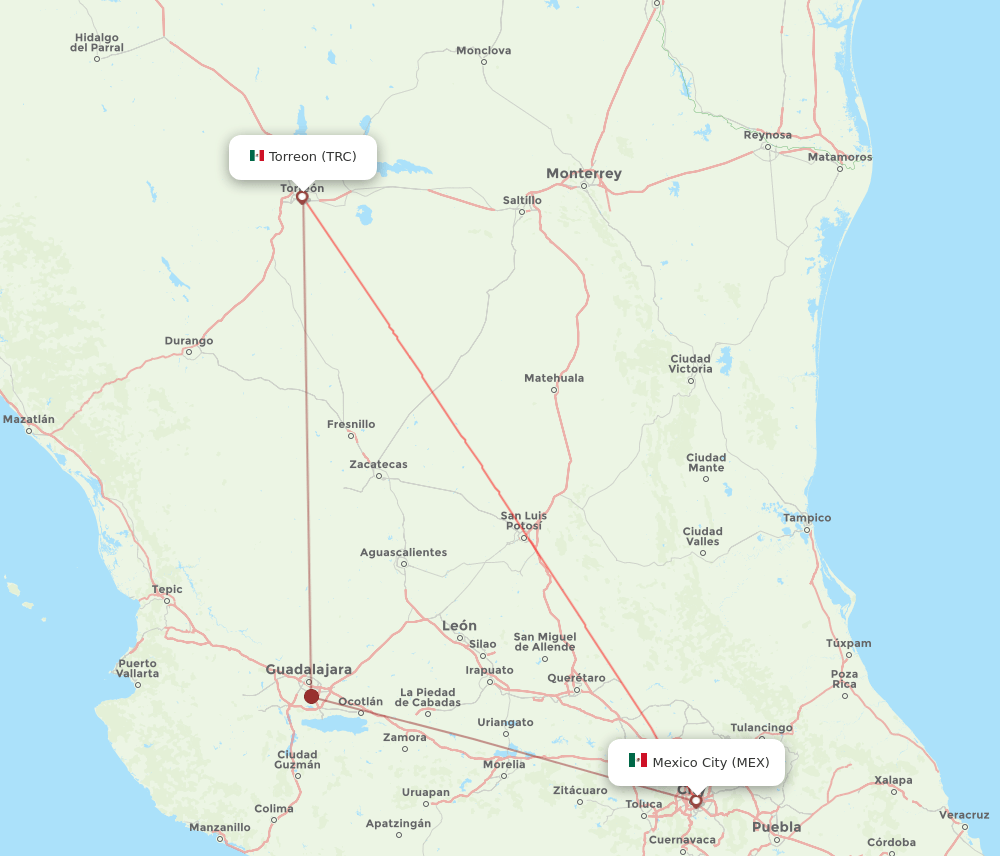 MEX-TRC flight routes