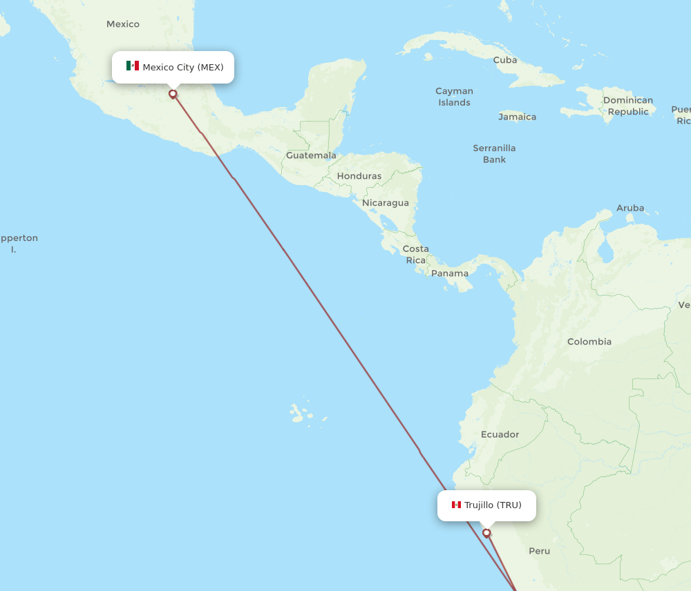 MEX-TRU flight routes
