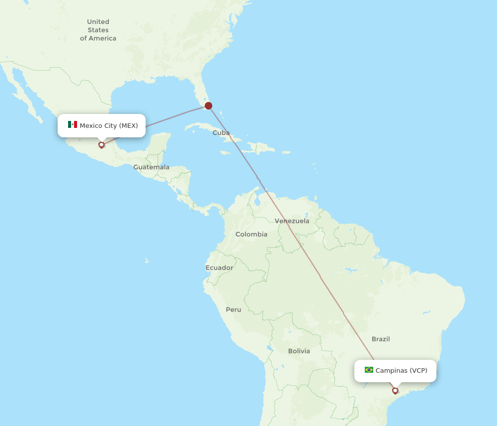MEX to VCP flights and routes map