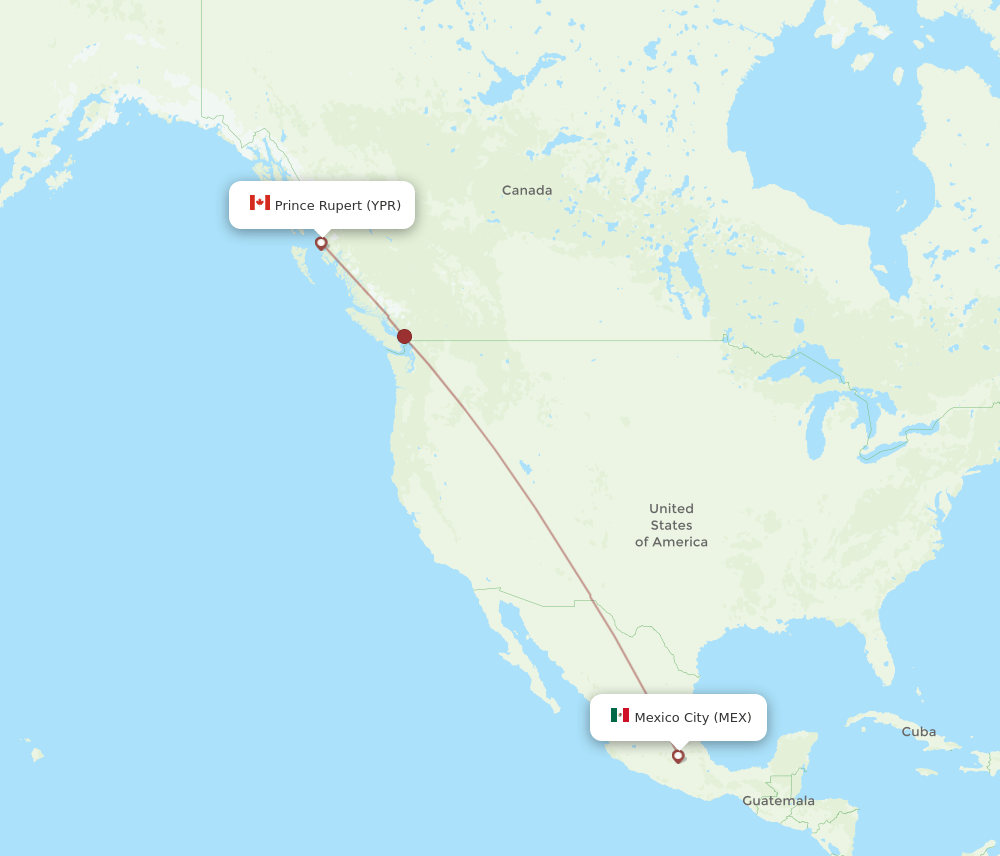 MEX-YPR flight routes