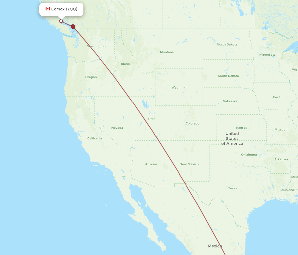 MEX-YQQ flight routes