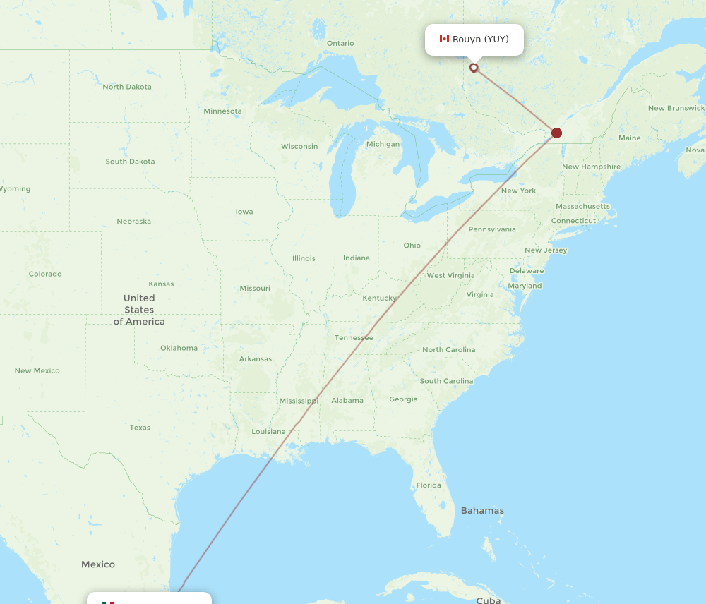 MEX-YUY flight routes