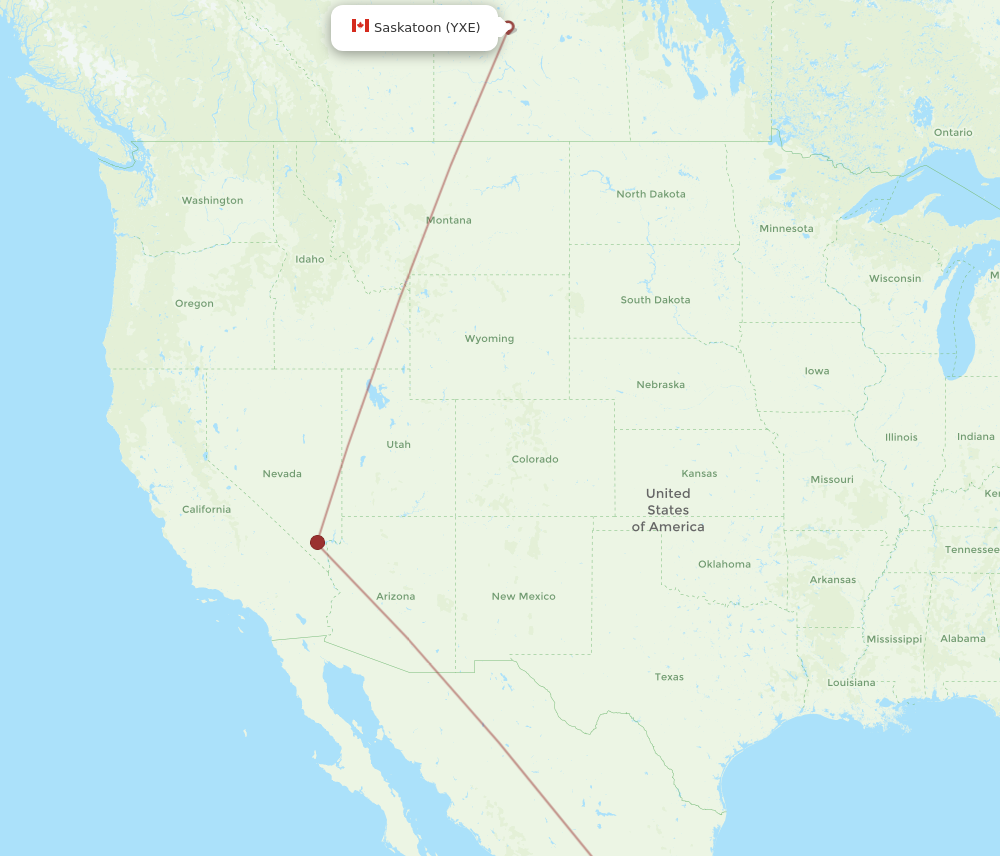 MEX to YXE flights and routes map