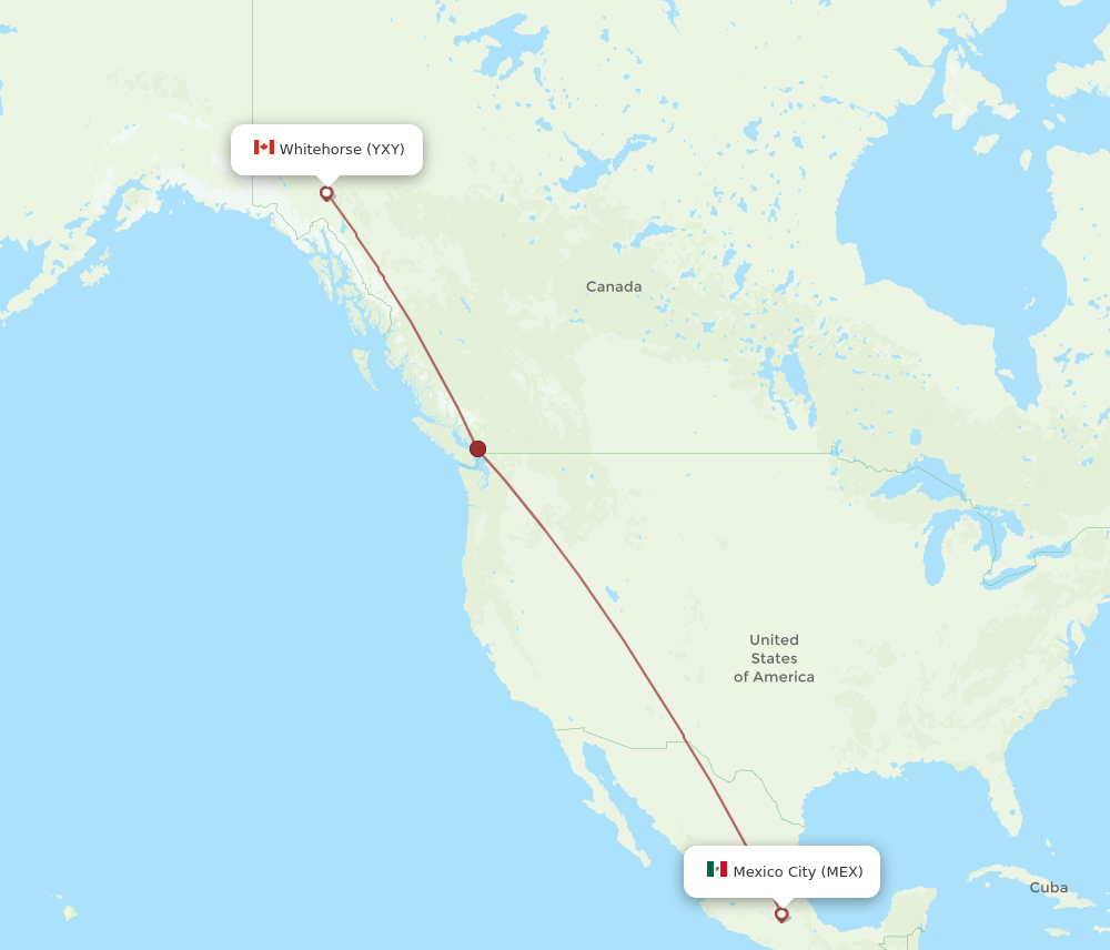 MEX-YXY flight routes