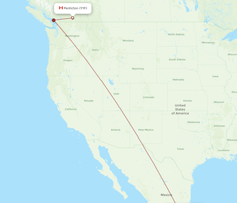 YYF to MEX flights and routes map