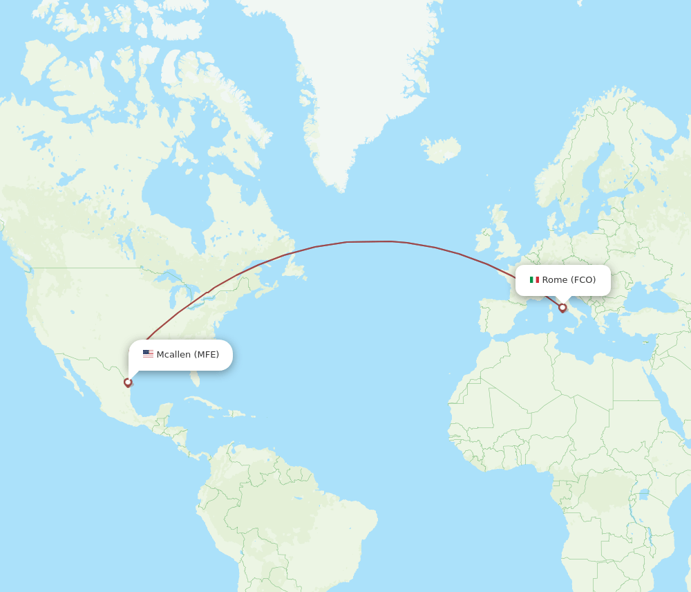 MFE-FCO flight routes