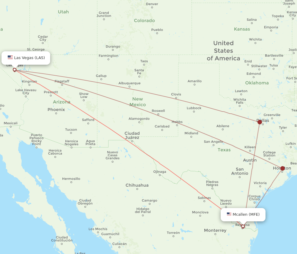 MFE-LAS flight routes