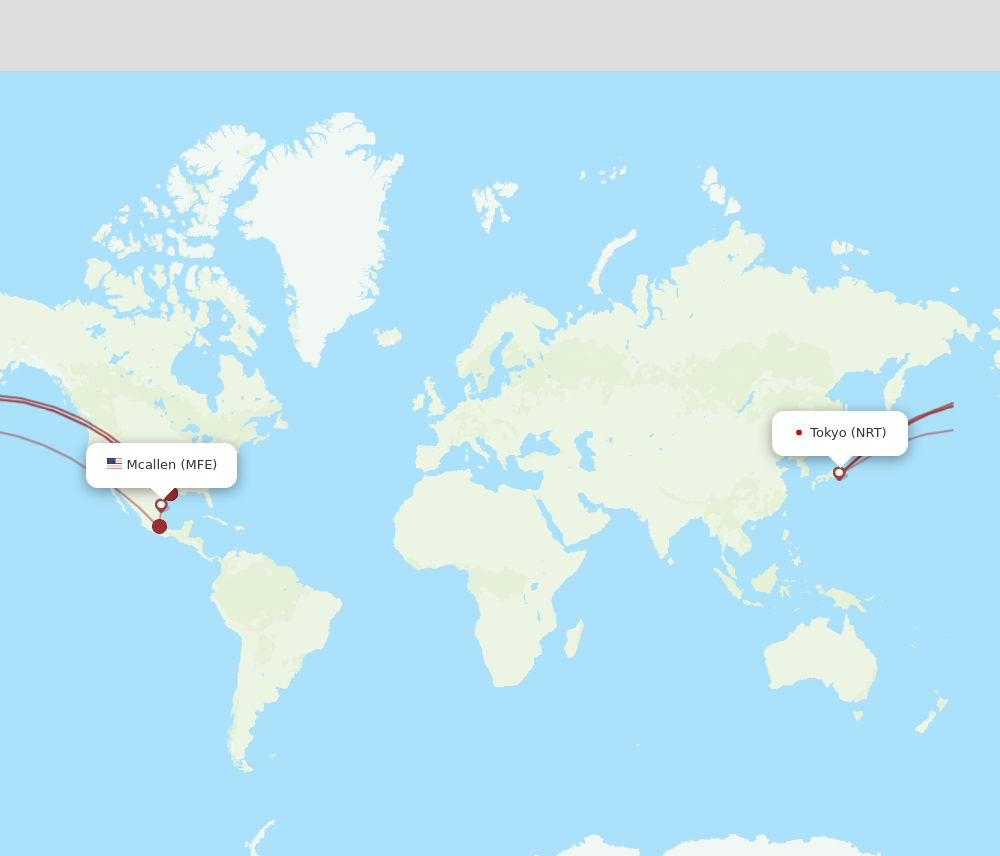 MFE-NRT flight routes