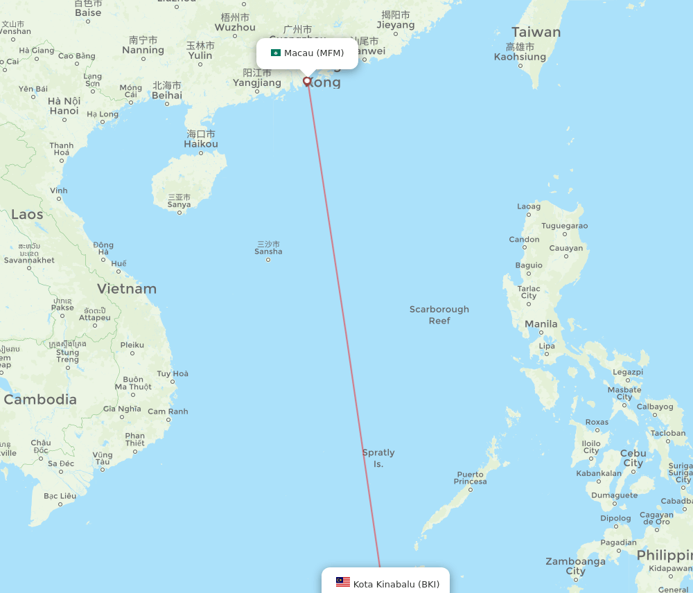 MFM-BKI flight routes
