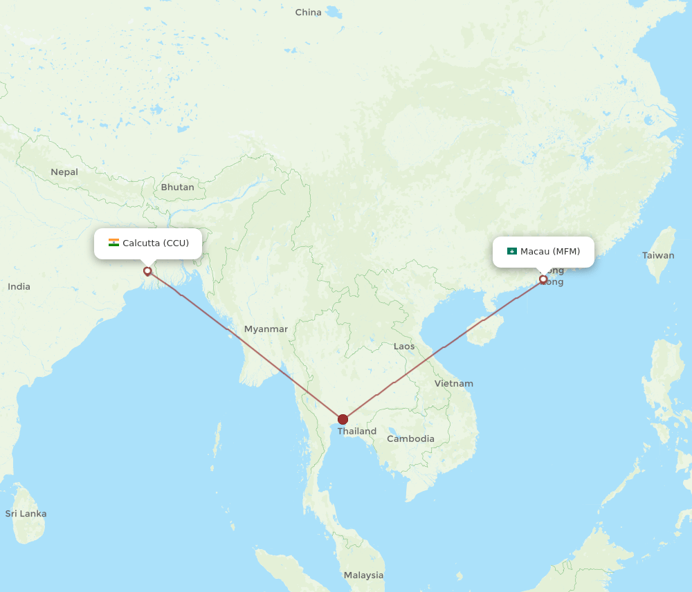 MFM to CCU flights and routes map