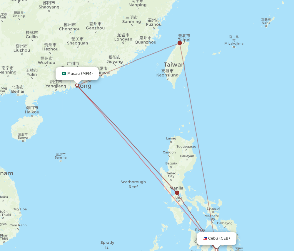 MFM-CEB flight routes