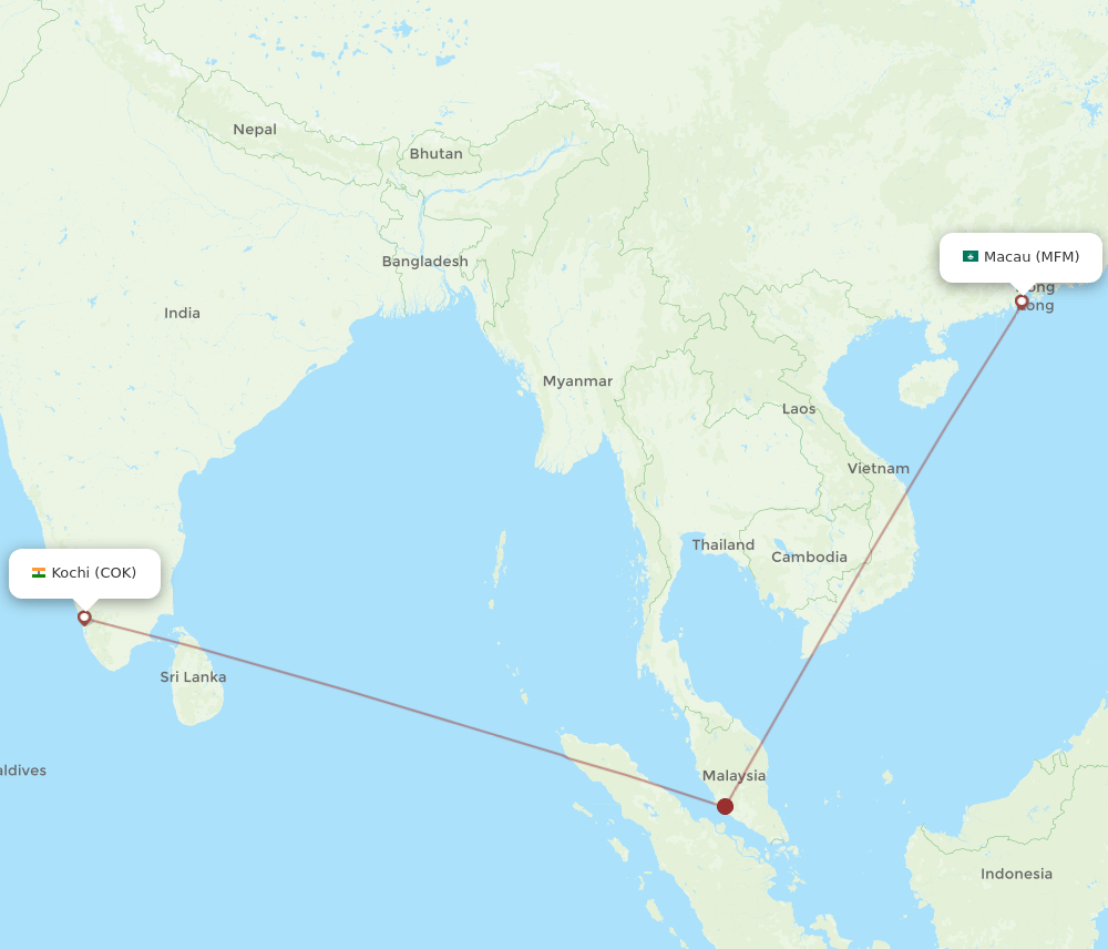 MFM-COK flight routes