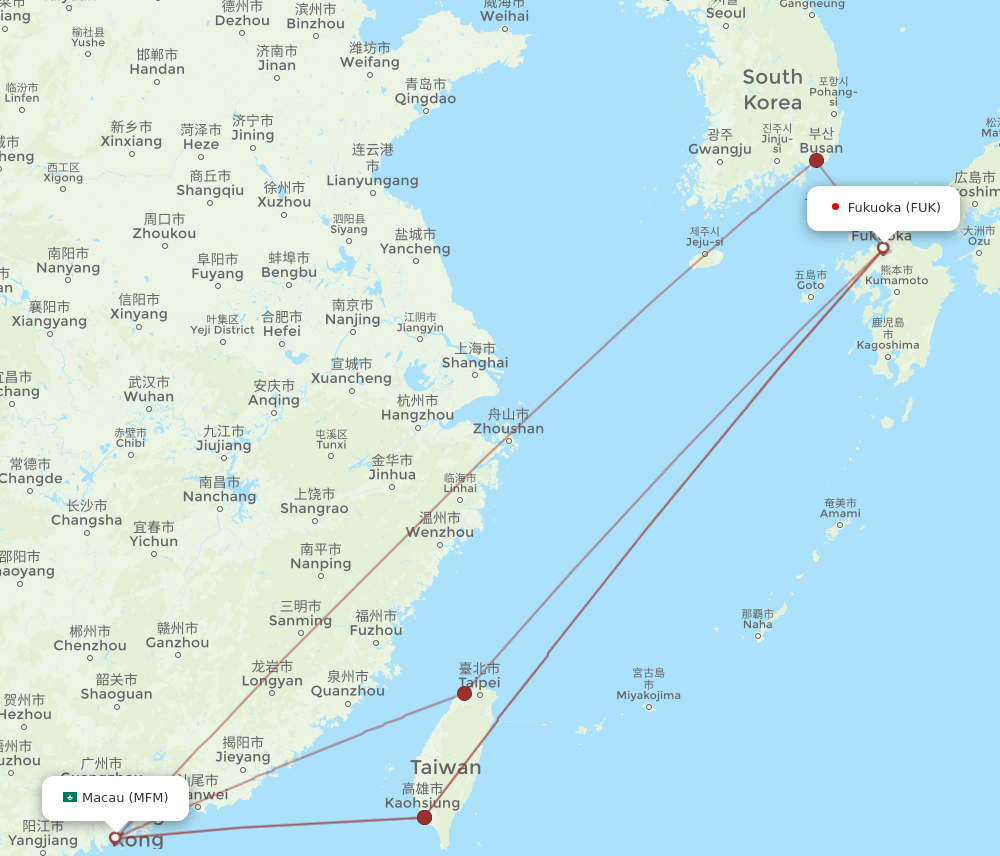 MFM-FUK flight routes