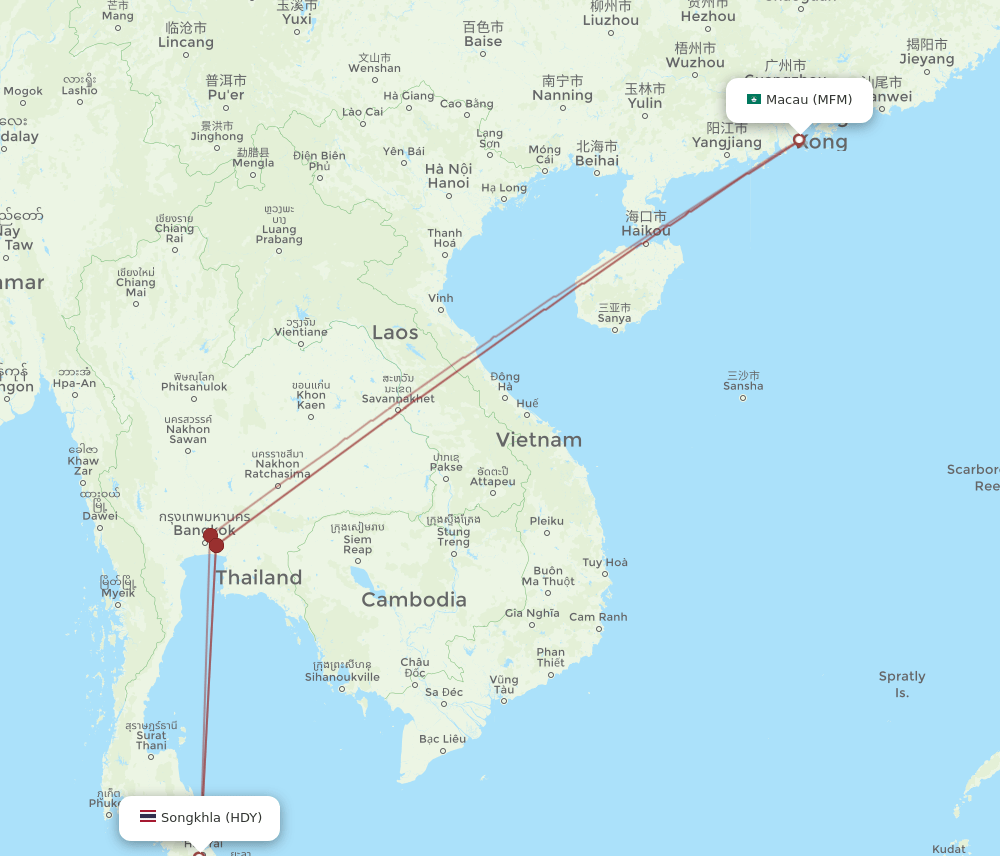 MFM-HDY flight routes