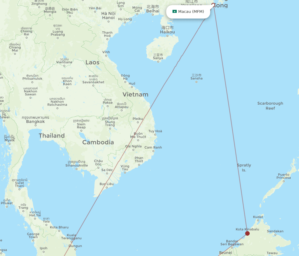MFM-KCH flight routes