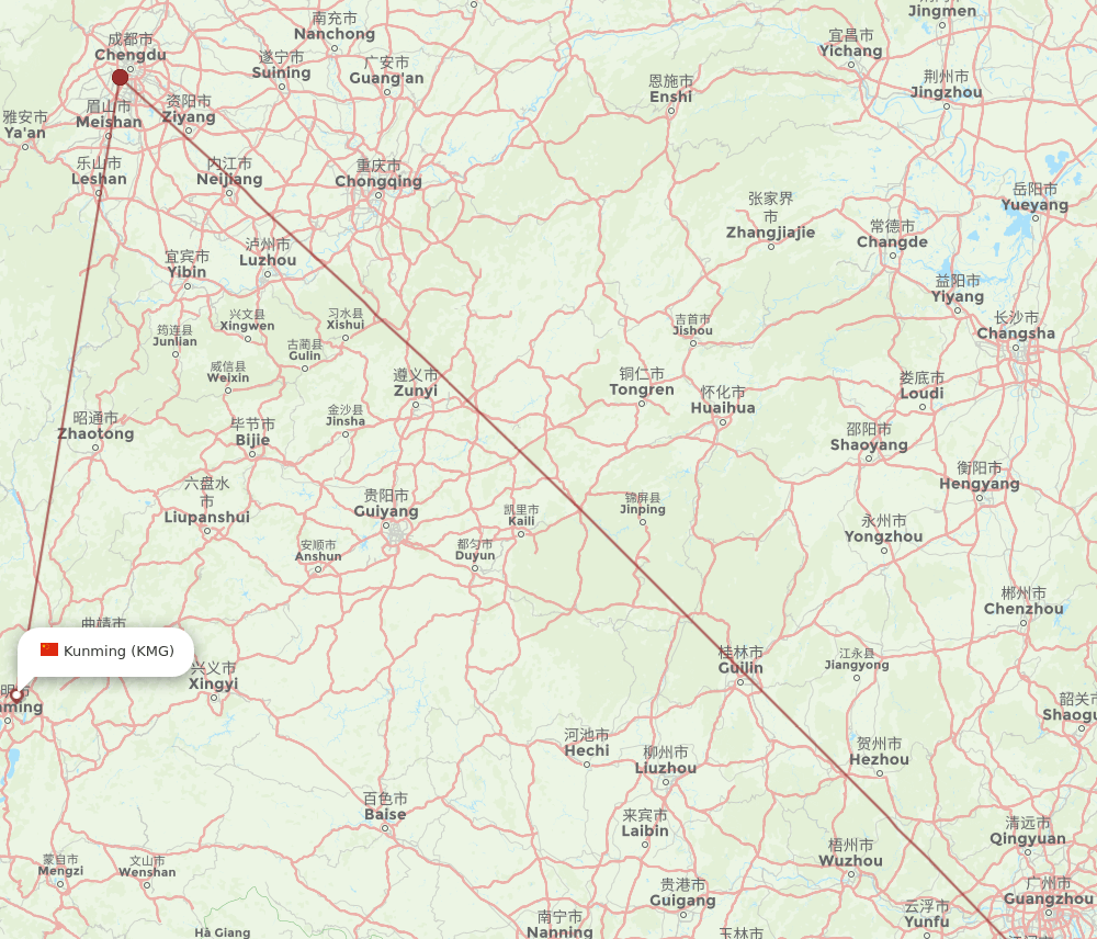 MFM-KMG flight routes