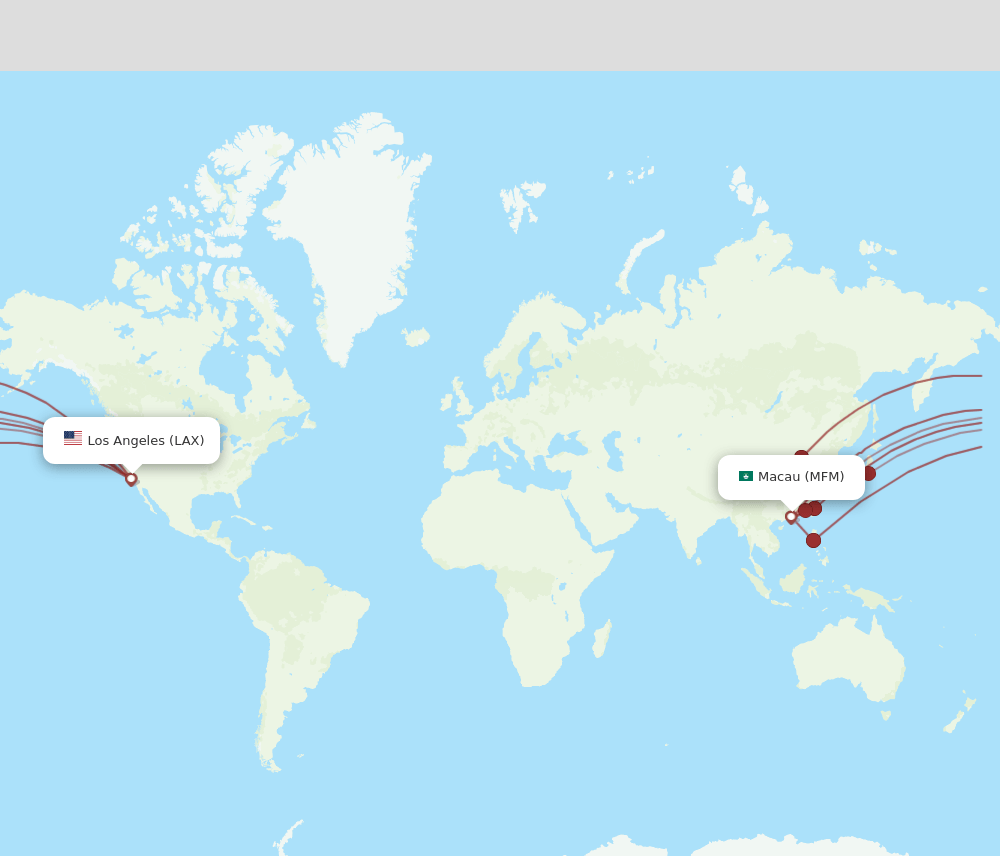 MFM to LAX flights and routes map