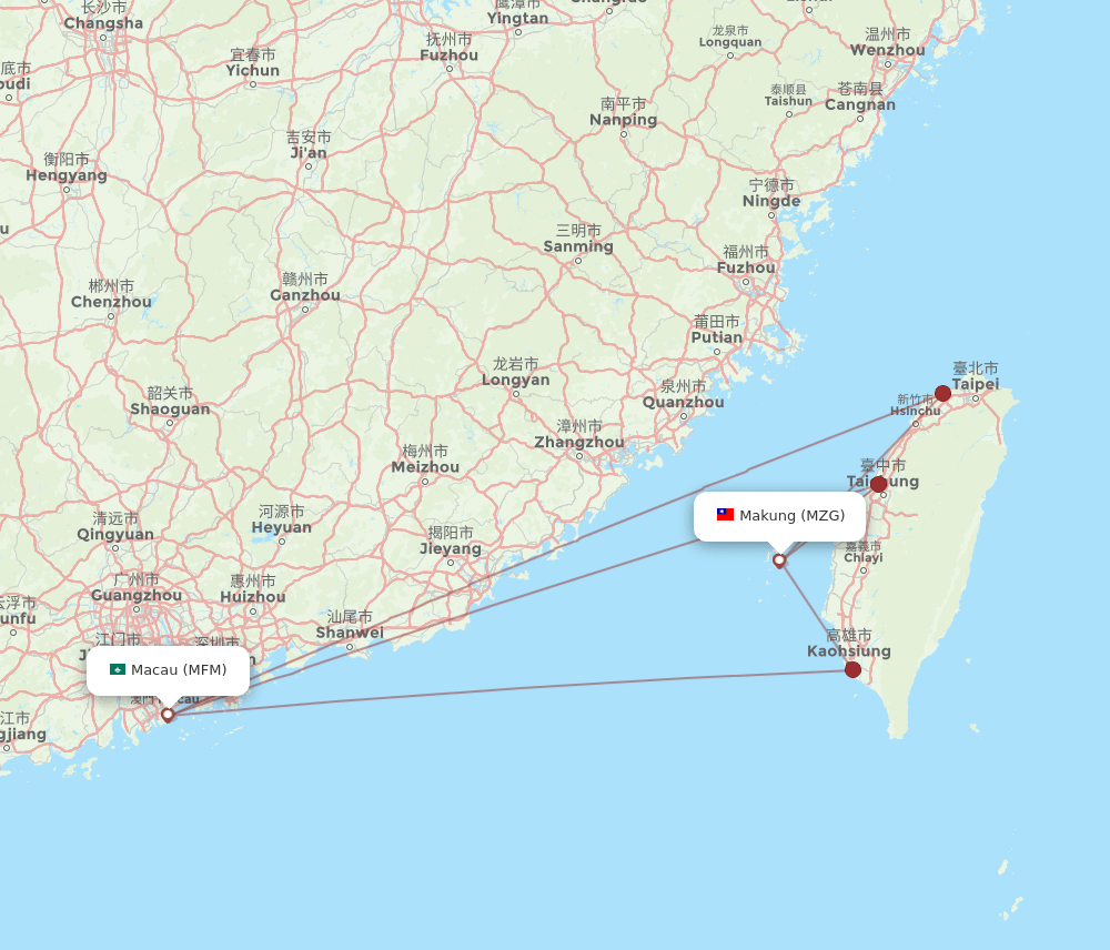 MFM-MZG flight routes