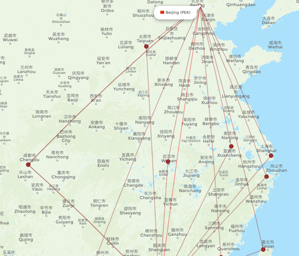 MFM-PEK flight routes
