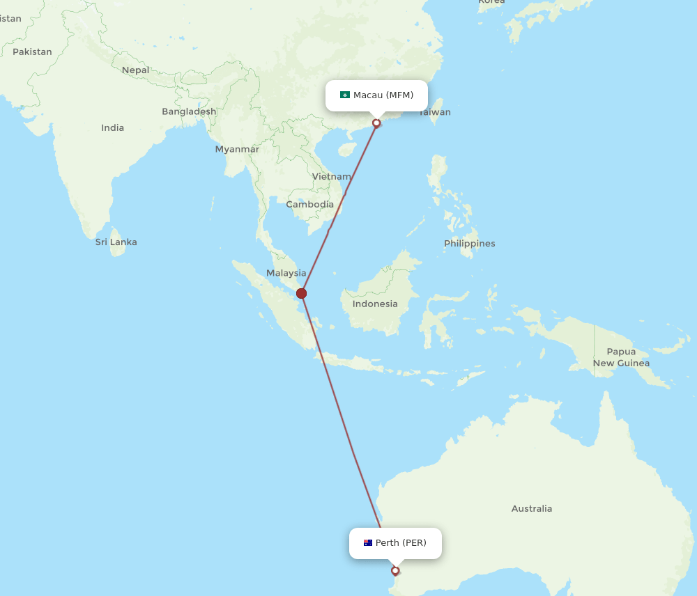 MFM-PER flight routes