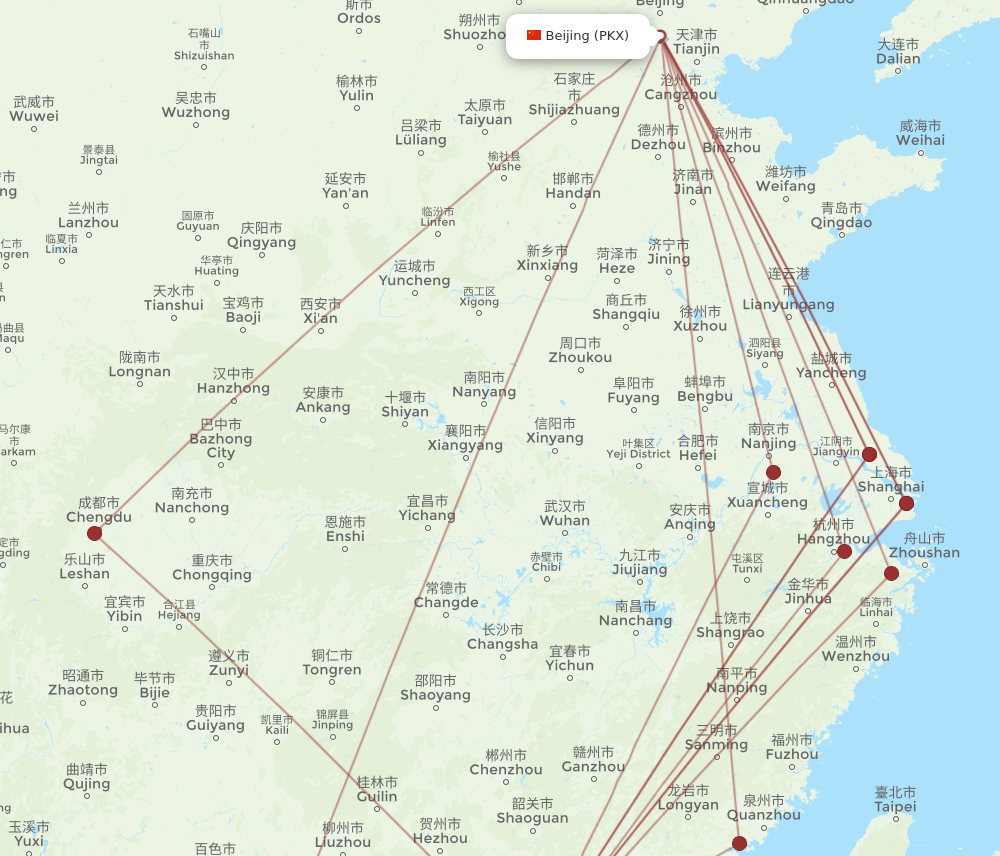 MFM to PKX flights and routes map