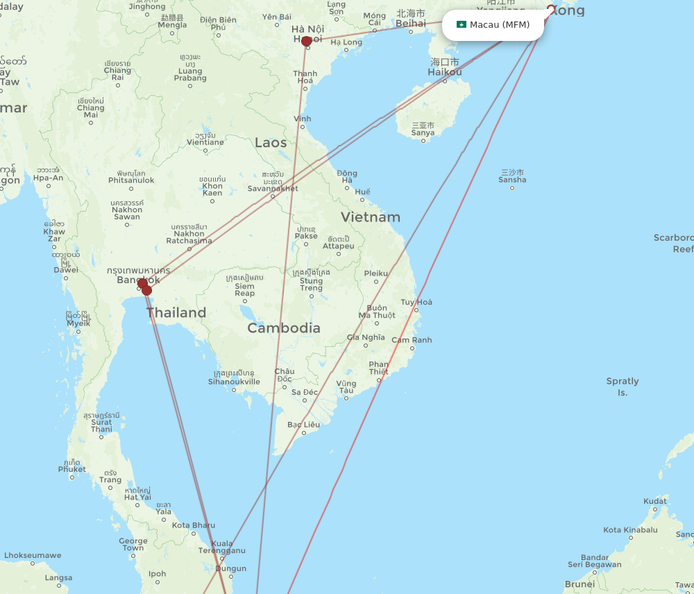 MFM to SIN flights and routes map