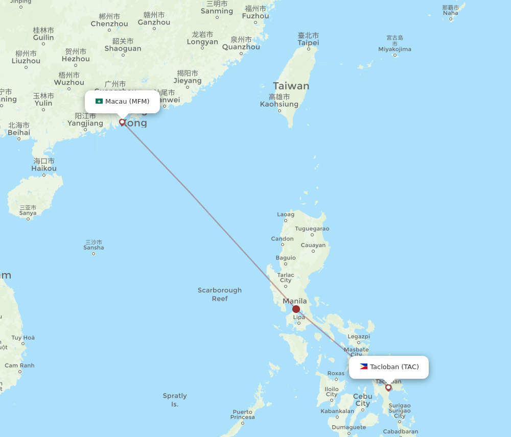 MFM-TAC flight routes
