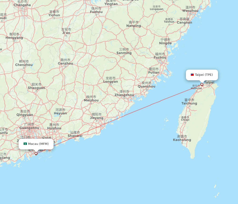 MFM to TPE flights and routes map