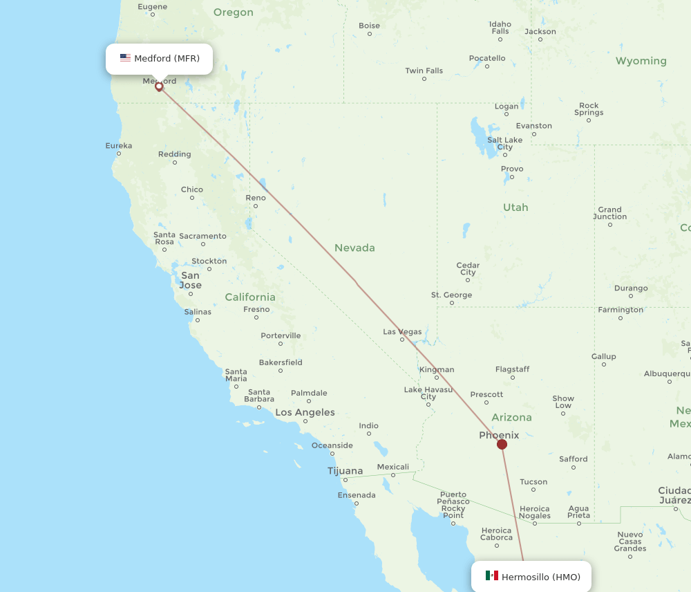 MFR-HMO flight routes