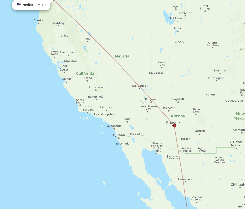 MFR-LAP flight routes
