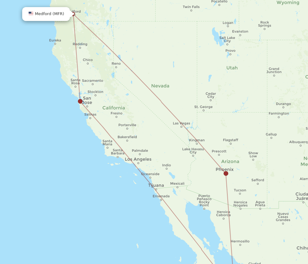 MFR-LTO flight routes