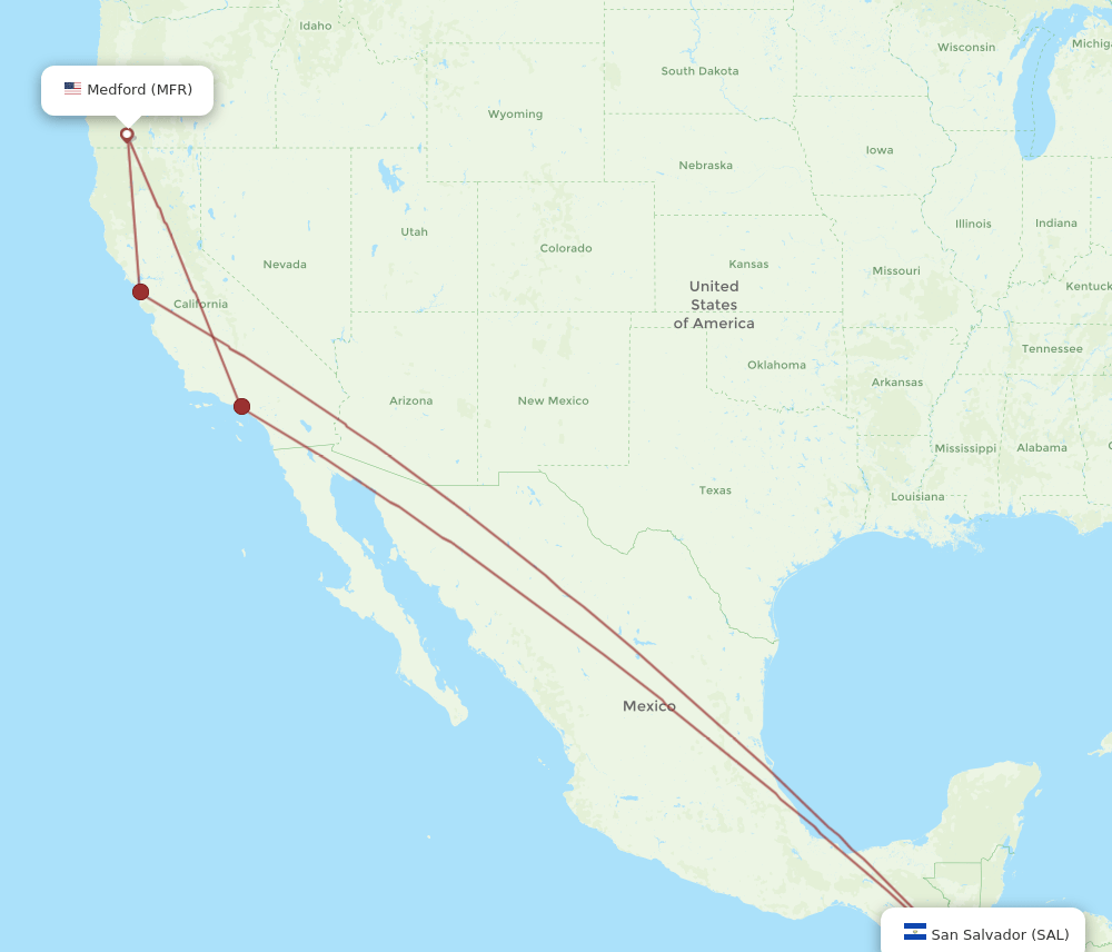 MFR-SAL flight routes