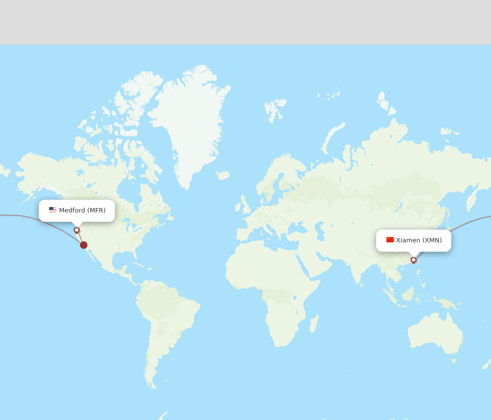 MFR to XMN flights and routes map