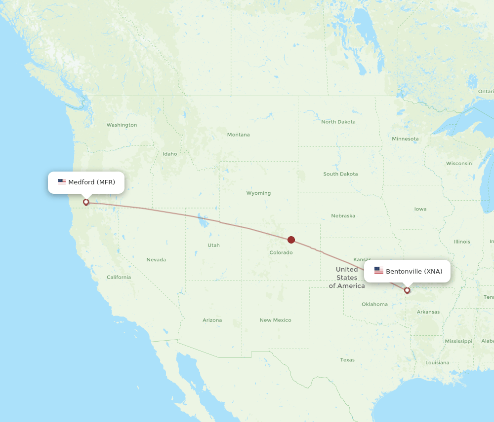 MFR-XNA flight routes