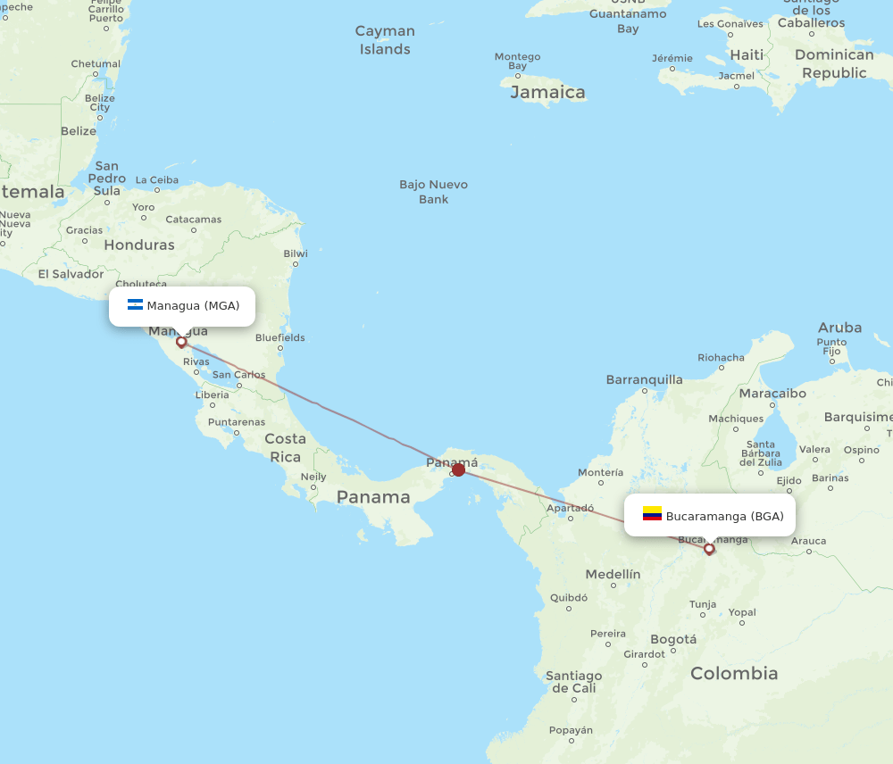MGA-BGA flight routes