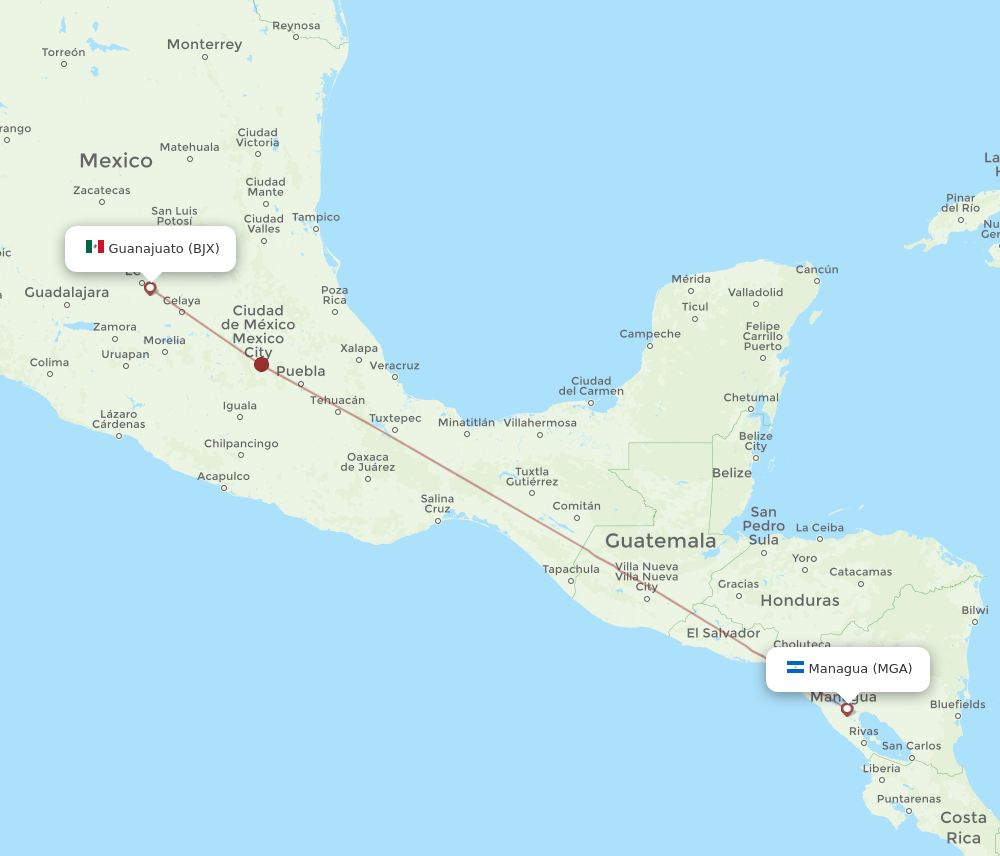MGA-BJX flight routes