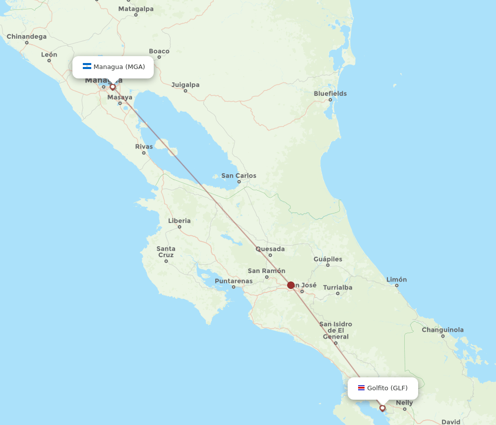 MGA-GLF flight routes