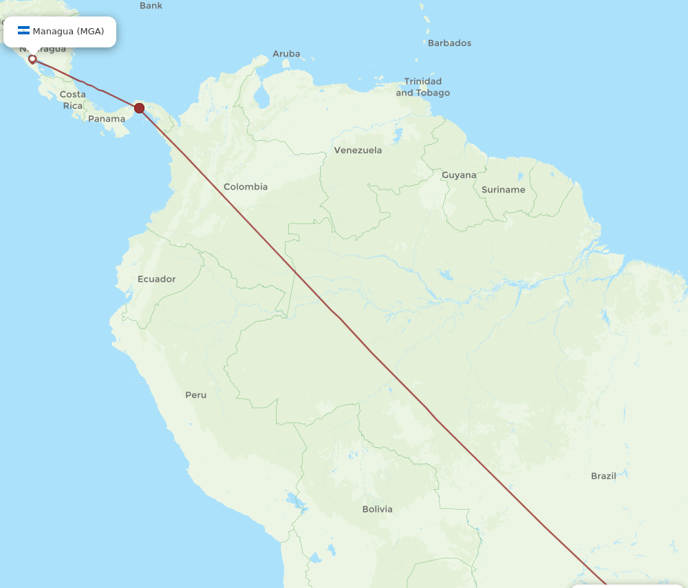 MGA-GRU flight routes