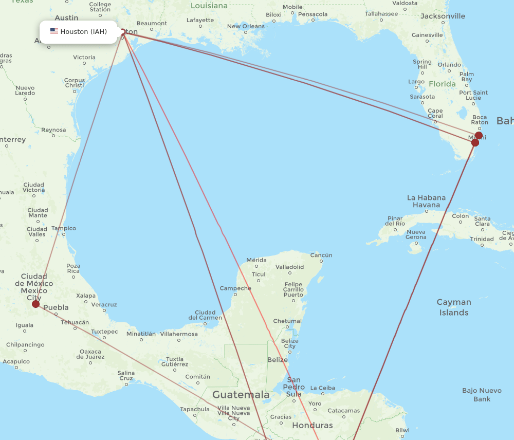 MGA-IAH flight routes