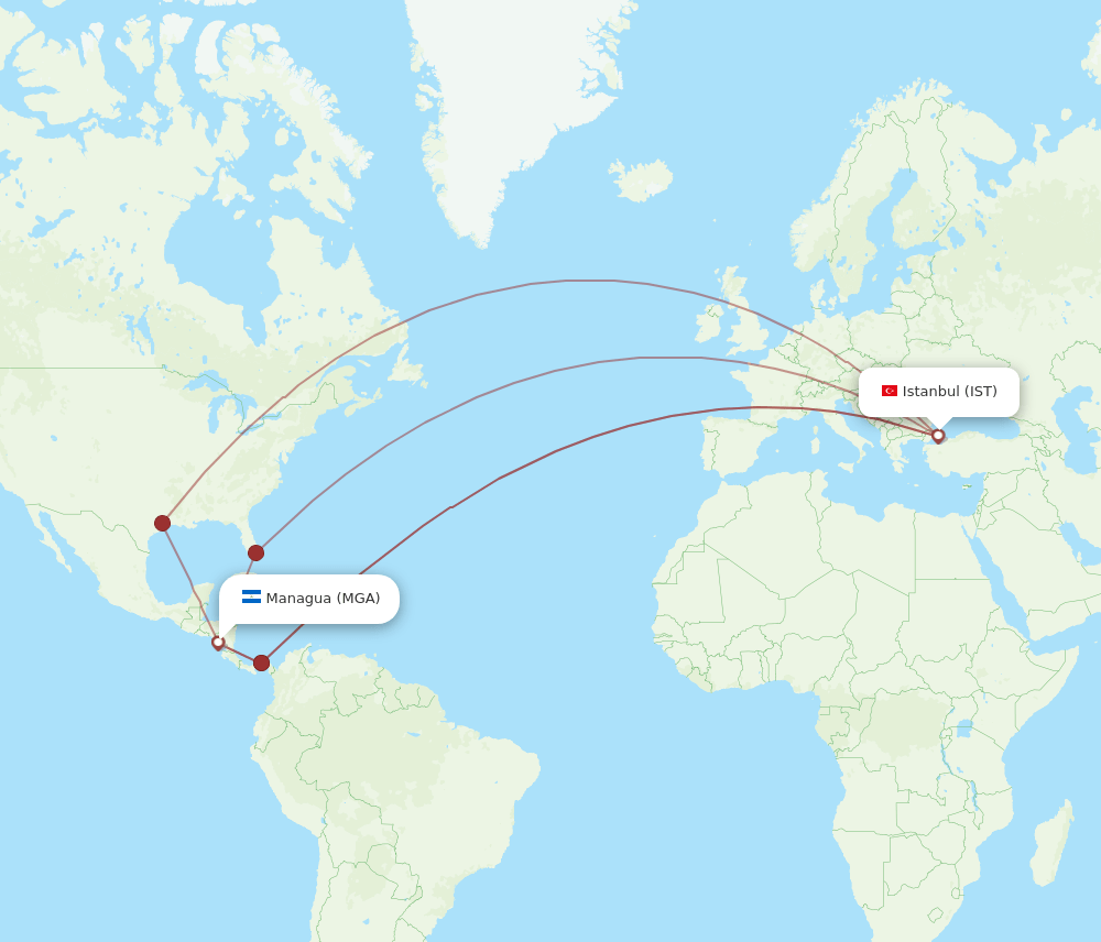 MGA-IST flight routes
