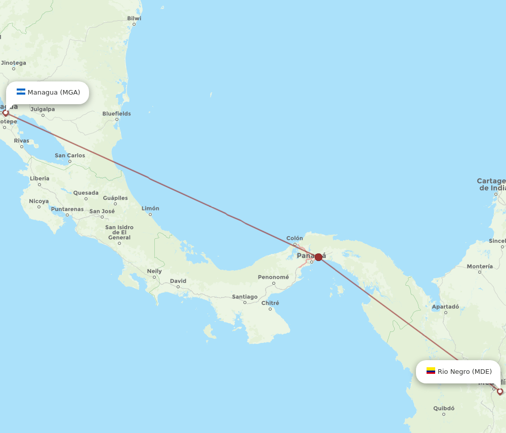 MGA to MDE flights and routes map