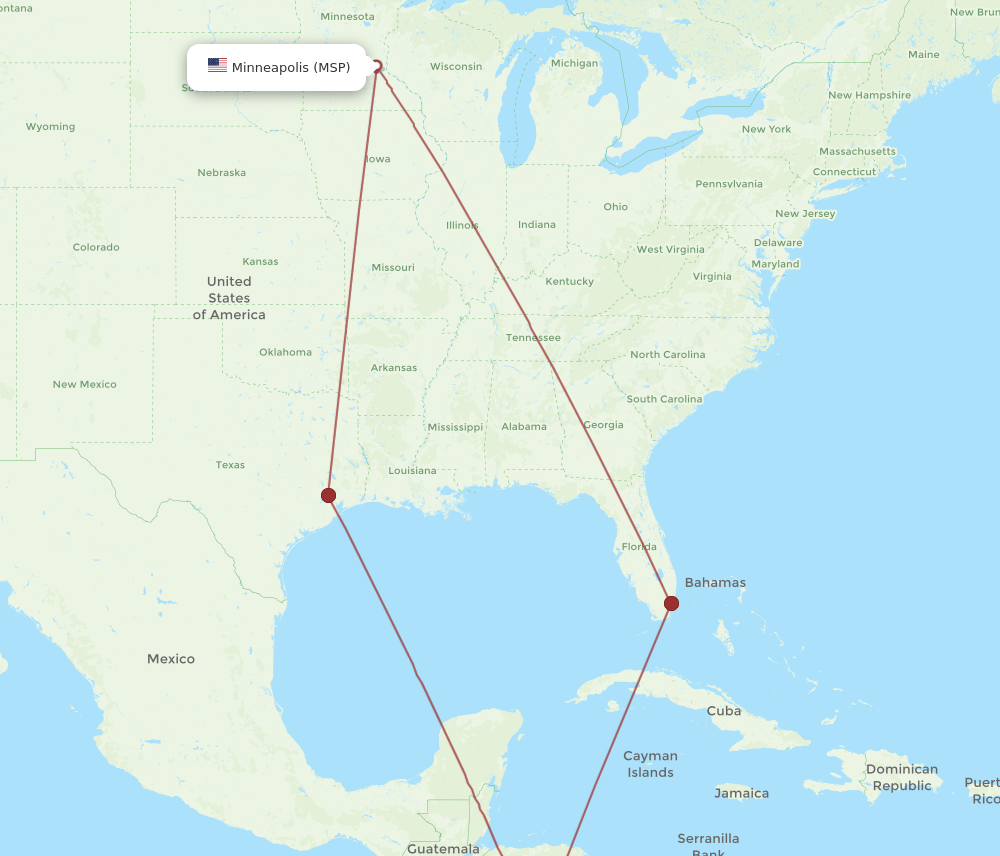 MGA-MSP flight routes