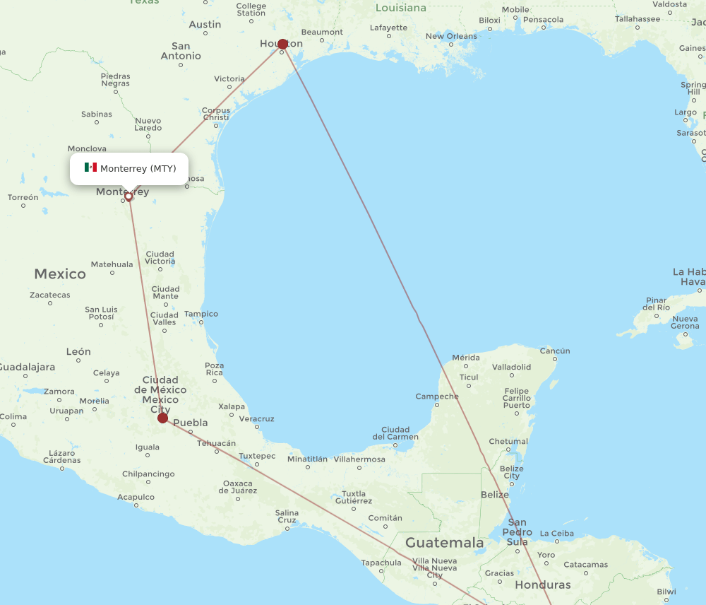 MGA-MTY flight routes
