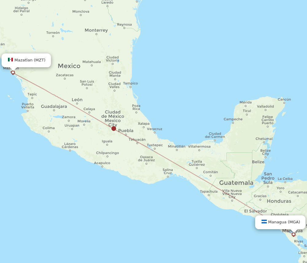 MGA-MZT flight routes