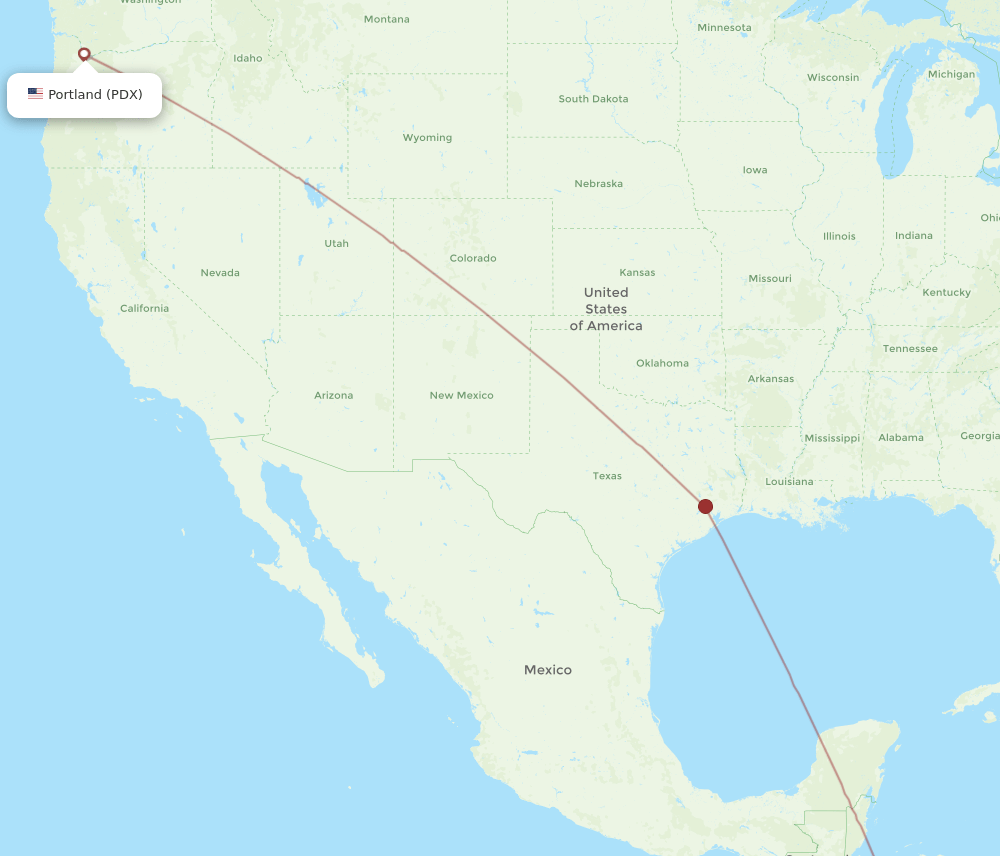 MGA-PDX flight routes