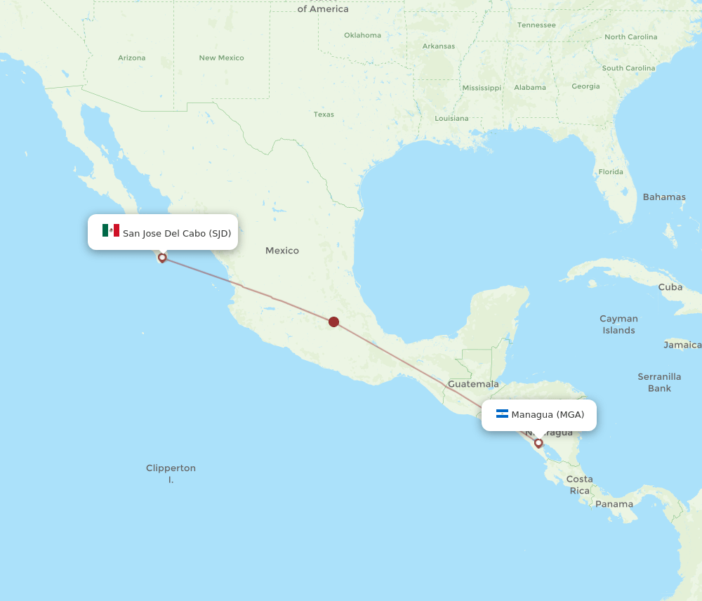 MGA-SJD flight routes