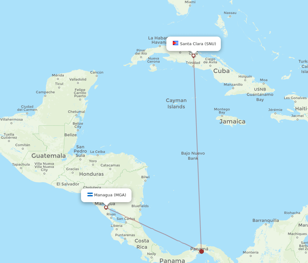 MGA-SNU flight routes